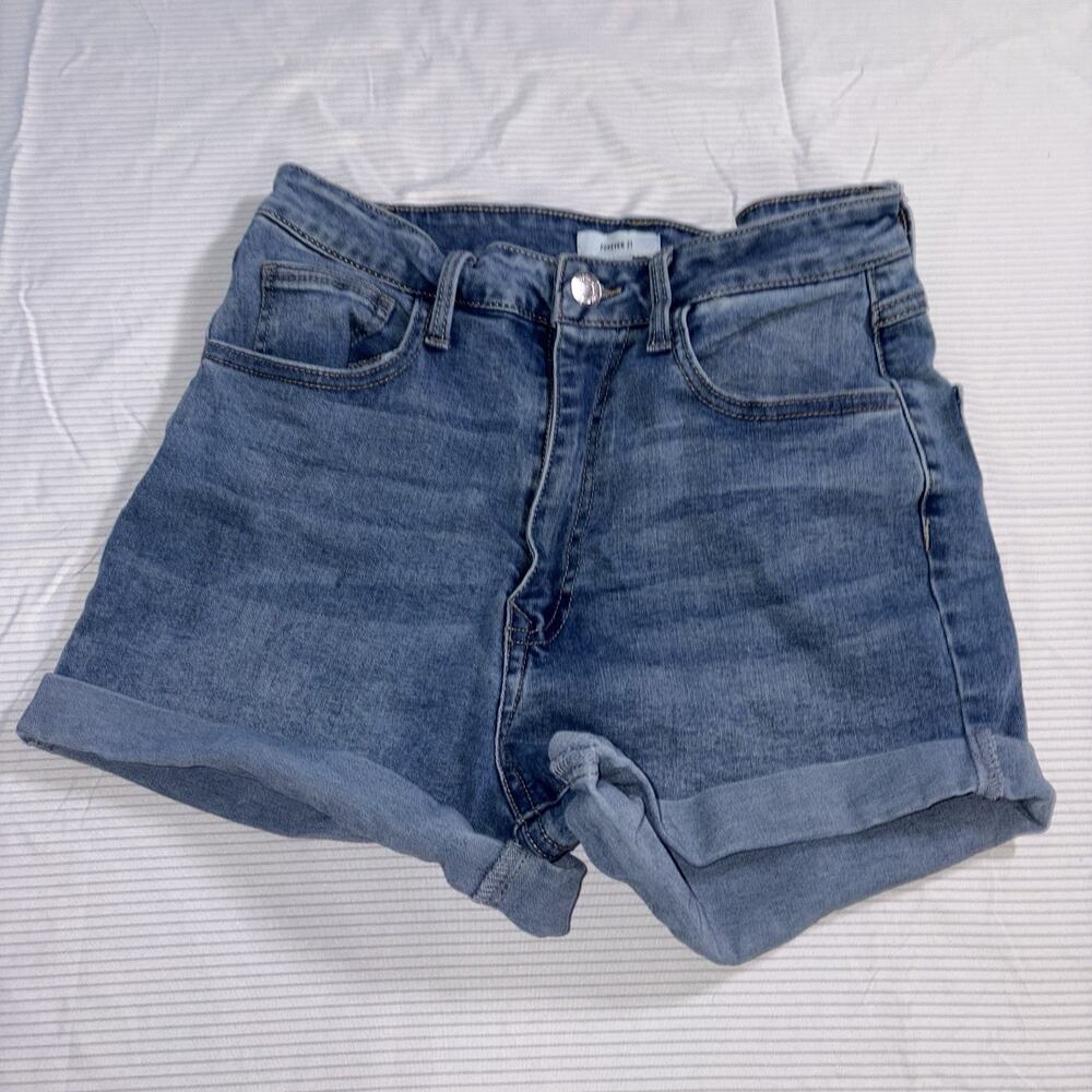 Forever 21 Shorts Womens 29 Denim Boyfriend Cuffed High Rise Blue Casual Summer